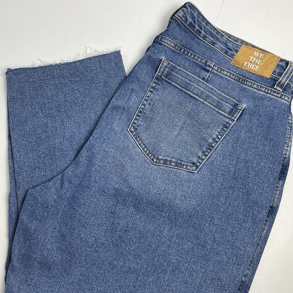 We The Free Free People Women's 35 Crvy High Rise Vintage Straight Raw Hem Curvy